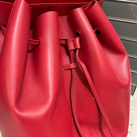 Mansur Gavriel Red Leather Backpack - Picture 10 of 13